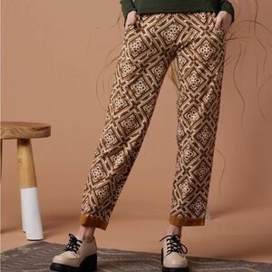 Known Supply Womens XS Printed Pull-On Ankle Pants (Cider Boho) Organic Cotton